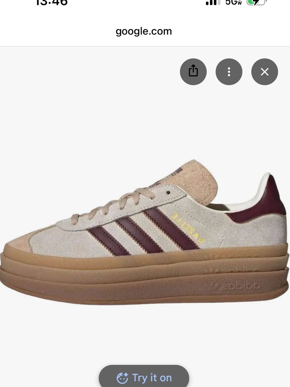 adidas gazelle platform beige burgundy stripes